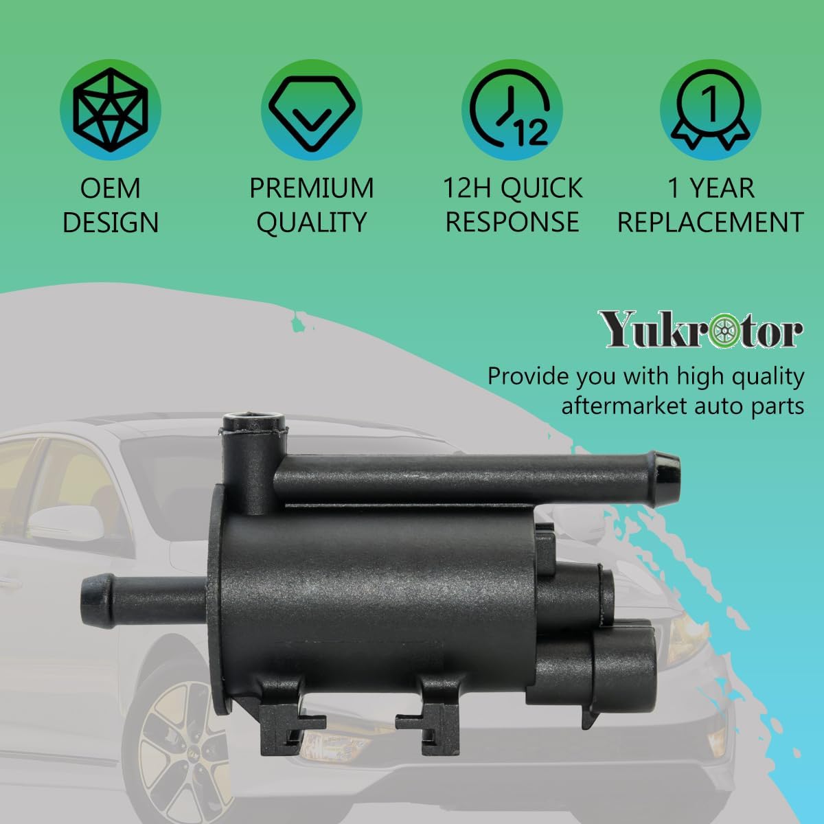 Vapor Canister Purge Valve Compatible with Hyundai Sonata Tucson Genesis Coupe Santa Fe, Kia Optima Forte Rondo, Replaces OE# 911-676 2891025100