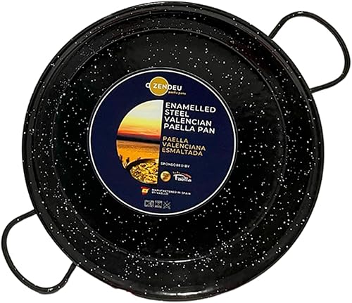 Miniatura 2 de ZENDEU Kit Safe Paella - 4 porcionesanillo de paella seguro + paella esmaltada de 12 pulgadas (11.8 in) + soporte de silicona para sartén caliente