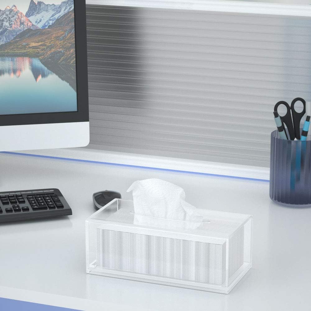 FEMELI Acrylic Tissue Box,Clear Facial Tissue Holder Case Dispenser Napkin Organizer for Bathroom Kitchen Bedroom Office : Home & Kitchen