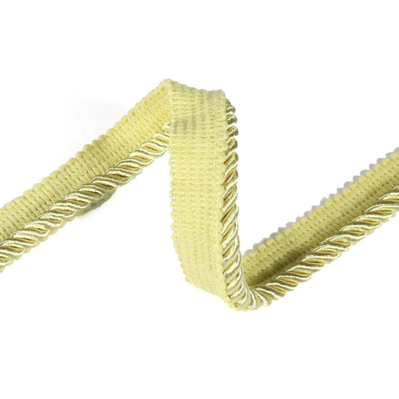 6mm Silky Barley Twist Cord Rope Braid 3 Ply & Matching 16mm Flanged Insertion Piping Furnishing Upholstery Crafts Trimming,36 Colors. High Strength, Neotrims. 5 Yards, Soft Dusky Lime (Piping)