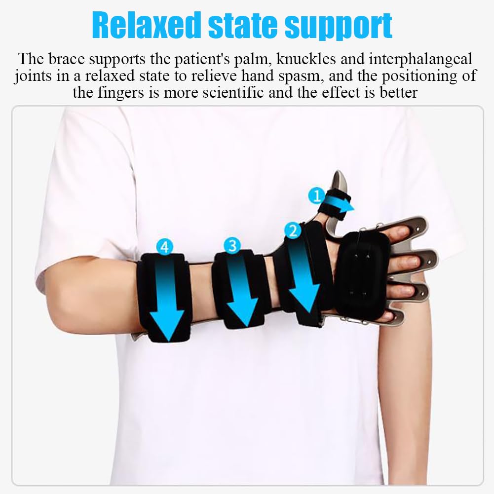 Tablero de extensión de férula para Dedo, Dispositivo de rehabilitación de Dedos, Sistema de Cordones Boa, fijación de presión cuádruple, Correa elástica Ajustable, para accidente cerebrovas