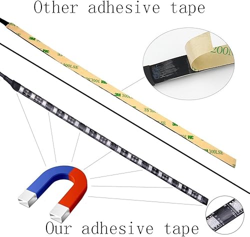 Miniatura 5 de DS - Tira de luz LED blanca para PC con parte trasera magnética, conector Molex, paquete de 2 tiras LED para kit de iluminación de carcasa de PC (18