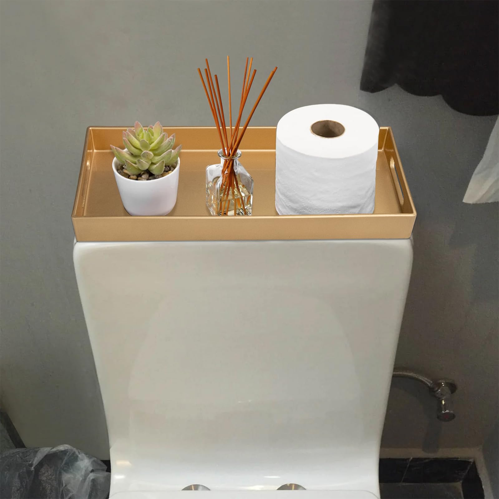 Amazon.com: MAONAME Gold Vanity Tray Set of 2, Plastic Decorative