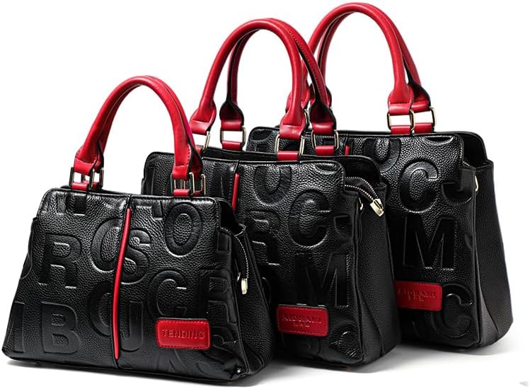 Genuine leather Cowhide women's Handbag Large Capacity letter shoulder strap high capacity Crossbody bag - Image 8