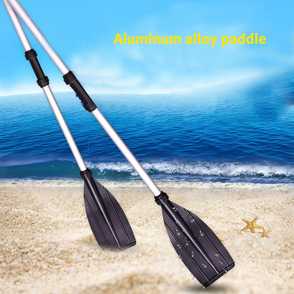 2Pcs Kayak Paddle, 126cm/50in Aluminum Alloy Lightweight Detachable Adjustable Portable Kayak Paddles for Kayaking Boating Oar Fishing Travel Outdoor