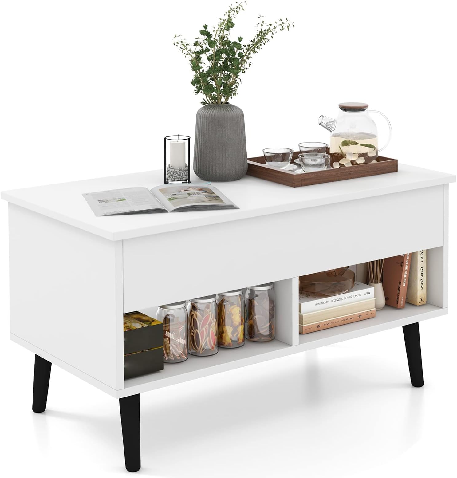 BERA DESIGN SMART FURNITURES Magic Walnut Extendable Lift Top Coffee