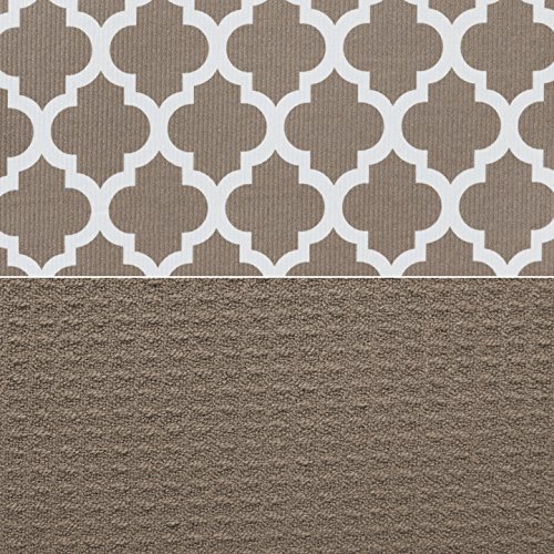 S&T Inc. Absorbent, Reversible Xl Microfiber Dish Drying Mat For Kitchen, 18 Inch X 24 Inch, Taupe Trellis #TOP7