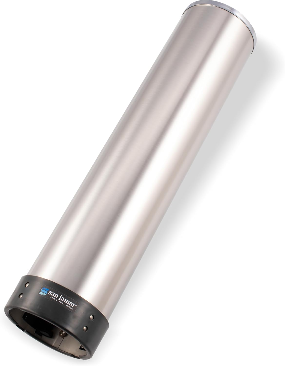 San Jamar Pull-Type Cup Dispenser 32-46 Oz. Cups for Restaurants, Home, and Office, Plastic, 23.5 Inches, Silver, Large