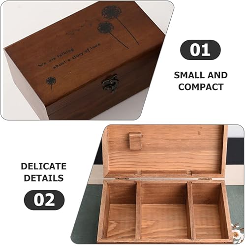 Miniatura 2 de EXCEART Soporte de madera Kit de costura de madera, caja de almacenamiento de aguja de coser de madera, caja de almacenamiento de pasador de costura