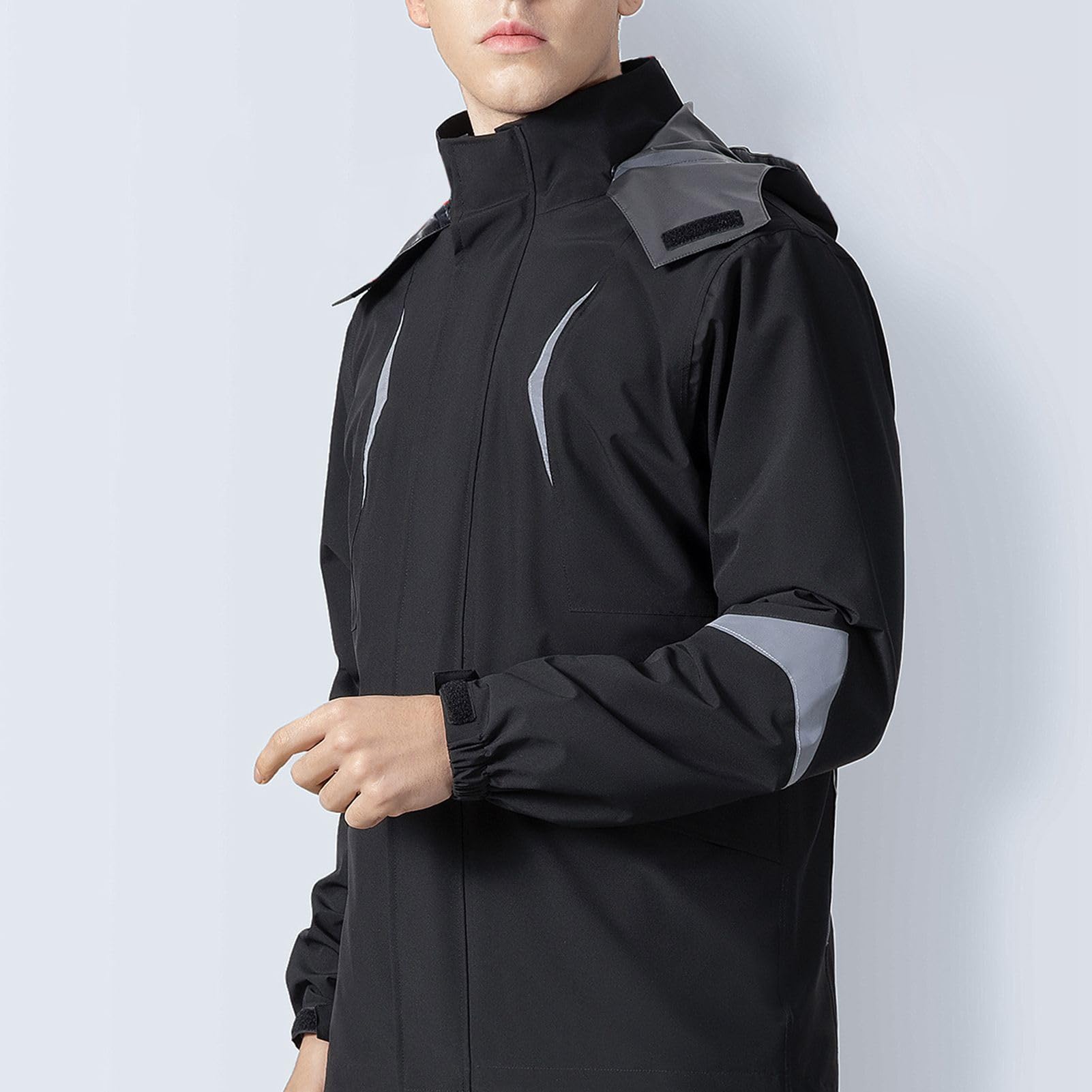 ZJchao Manteau de pluie imperméable pour moto, Ensemble D'Imperméable de Moto Réfléchissant Imperméable pour Hommes Vêtements de Pluie de Travail Combinaison de Pluie de Moto avec Imperméable (L)