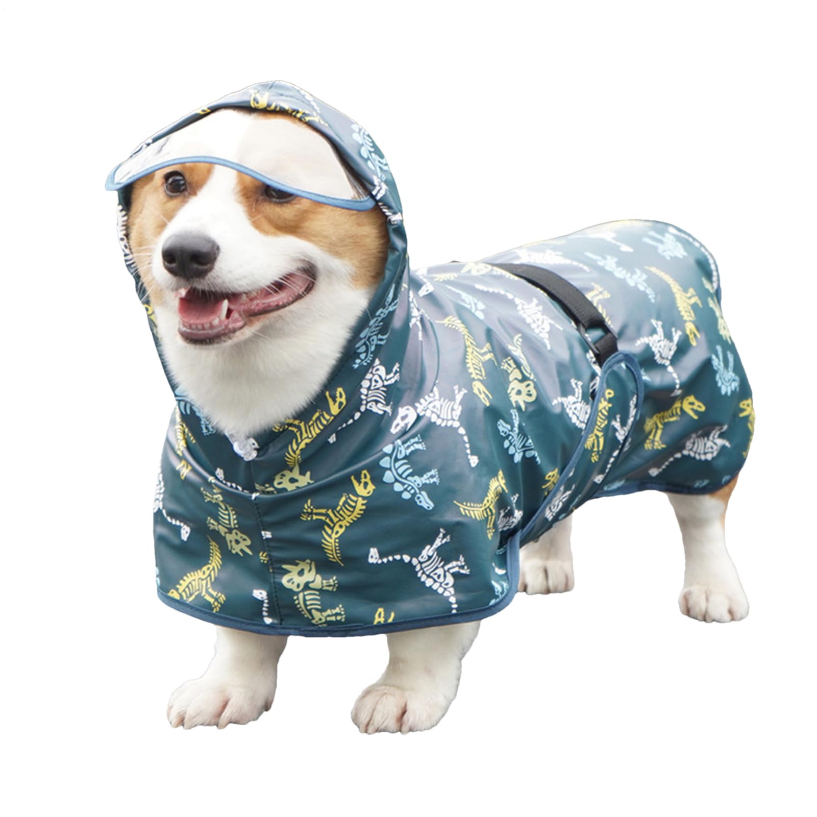 Veste imperméable pour chien réglable contre la pluie et le vent avec capuche