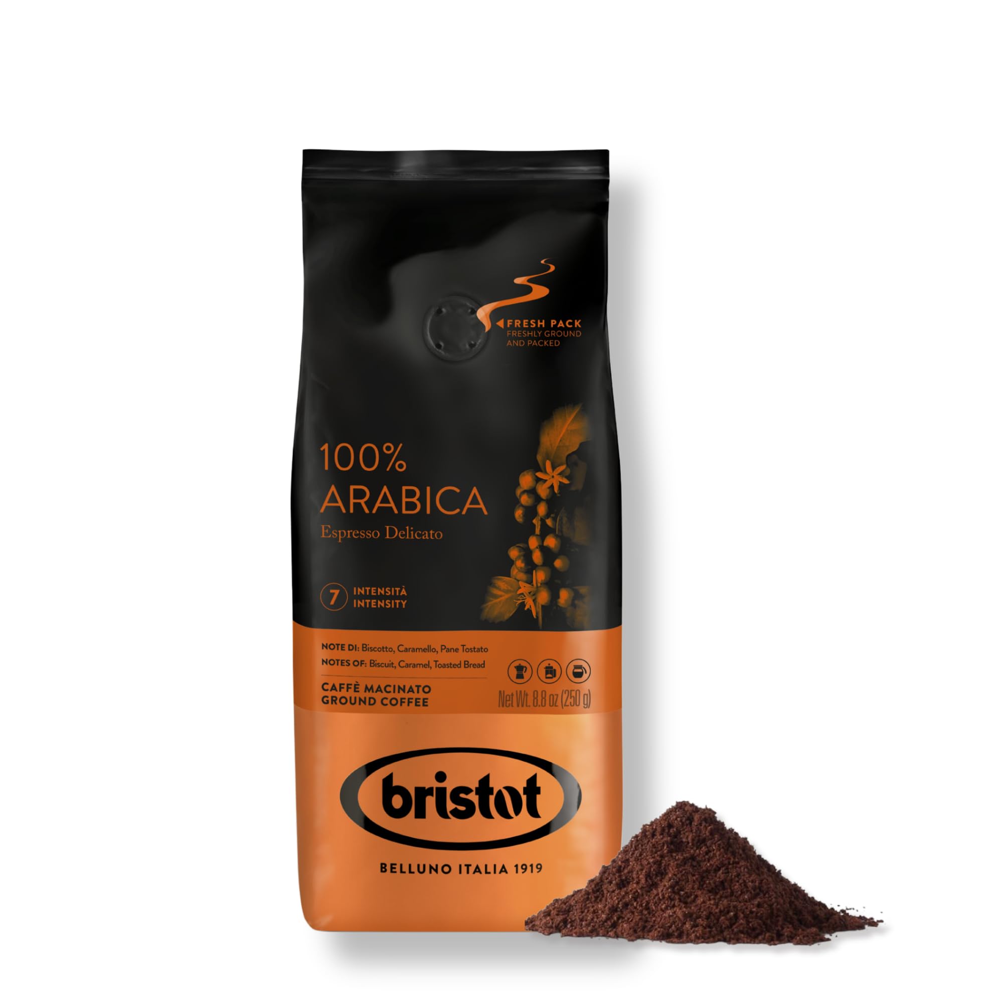 Bristot Kawa 100% Arabica - Diamante - 250 g mielona