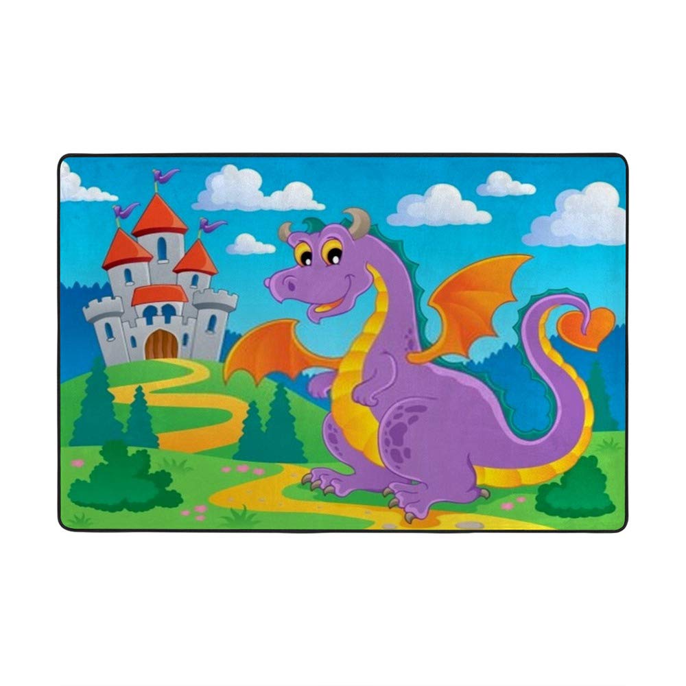 Tapis dragon moderne Cheshongg en tissu polyester résistant 72X48Inch