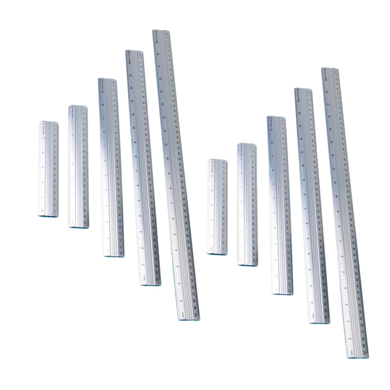 Uonlytech Set Di 30 Righelli in Metallo Da 15 Mm A 50 Mm Righello Metrico Set Di Cancelleria Per Studenti Strumento Compatto Per Studenti