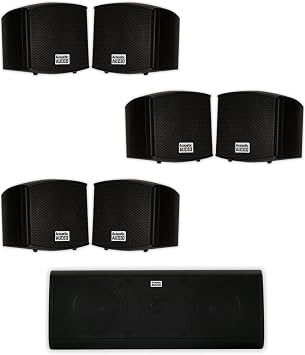 Acoustic Audio AA321B and AA40CB Indoor Speakers Home Theater 7 Speaker Set