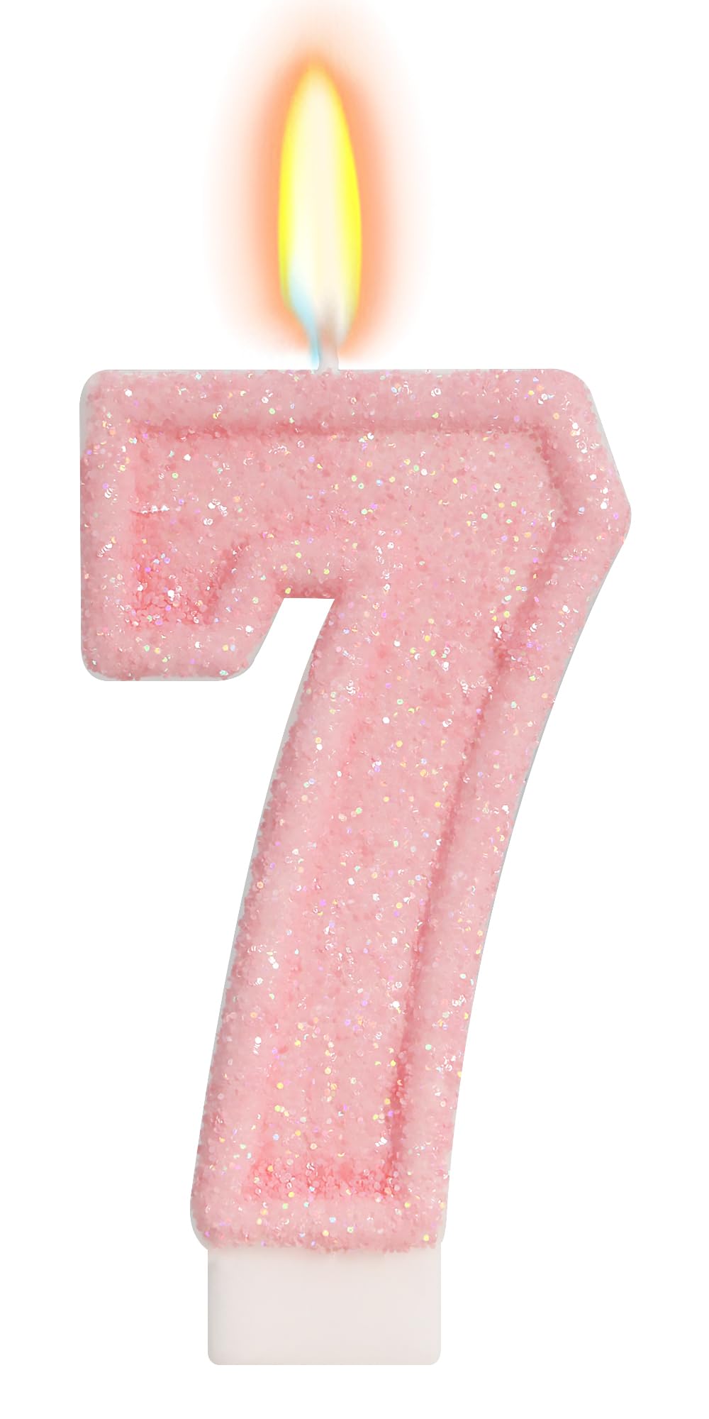 Photo 1 of ***2, not 7*** FAMGift Pink Birthday Candles - Number 7 Candle for 7th Birthday Decorations for Girls, Pink Cake Decorations Sweet Birthday Decorations Girl ***STOCK IMAGE FOR SAMPLE***