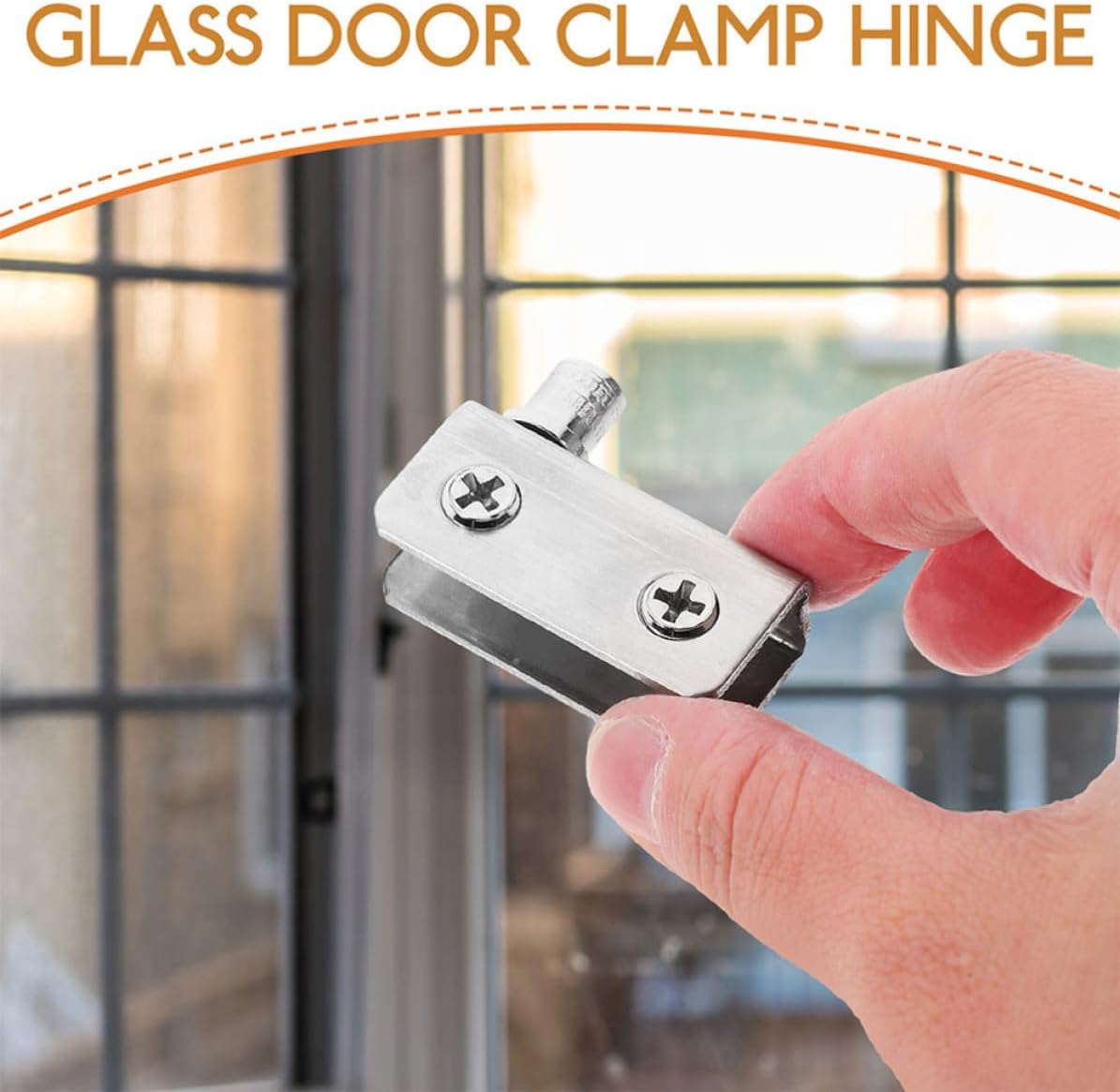 Stainless Steel Glass Door Pivot Hinges, 8 Piece Set for 5-7mm Panels