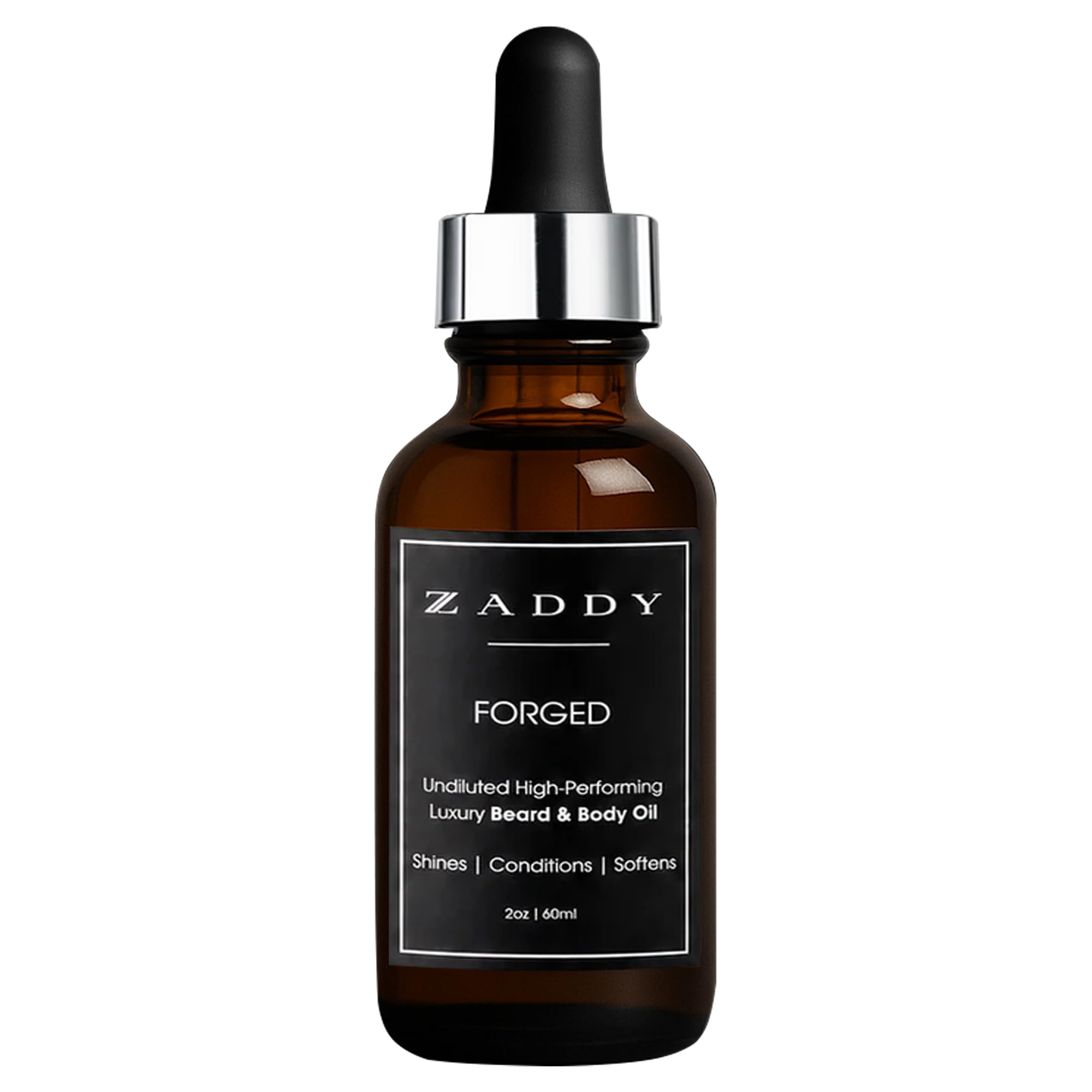 Zaddy Forged Beard Oil for Men | 2 oz Beard & Body Oil with Argan, Castor & Babassu Oils | Hydrating & Conditioning | Sandalwood & Eucalyptus Scent