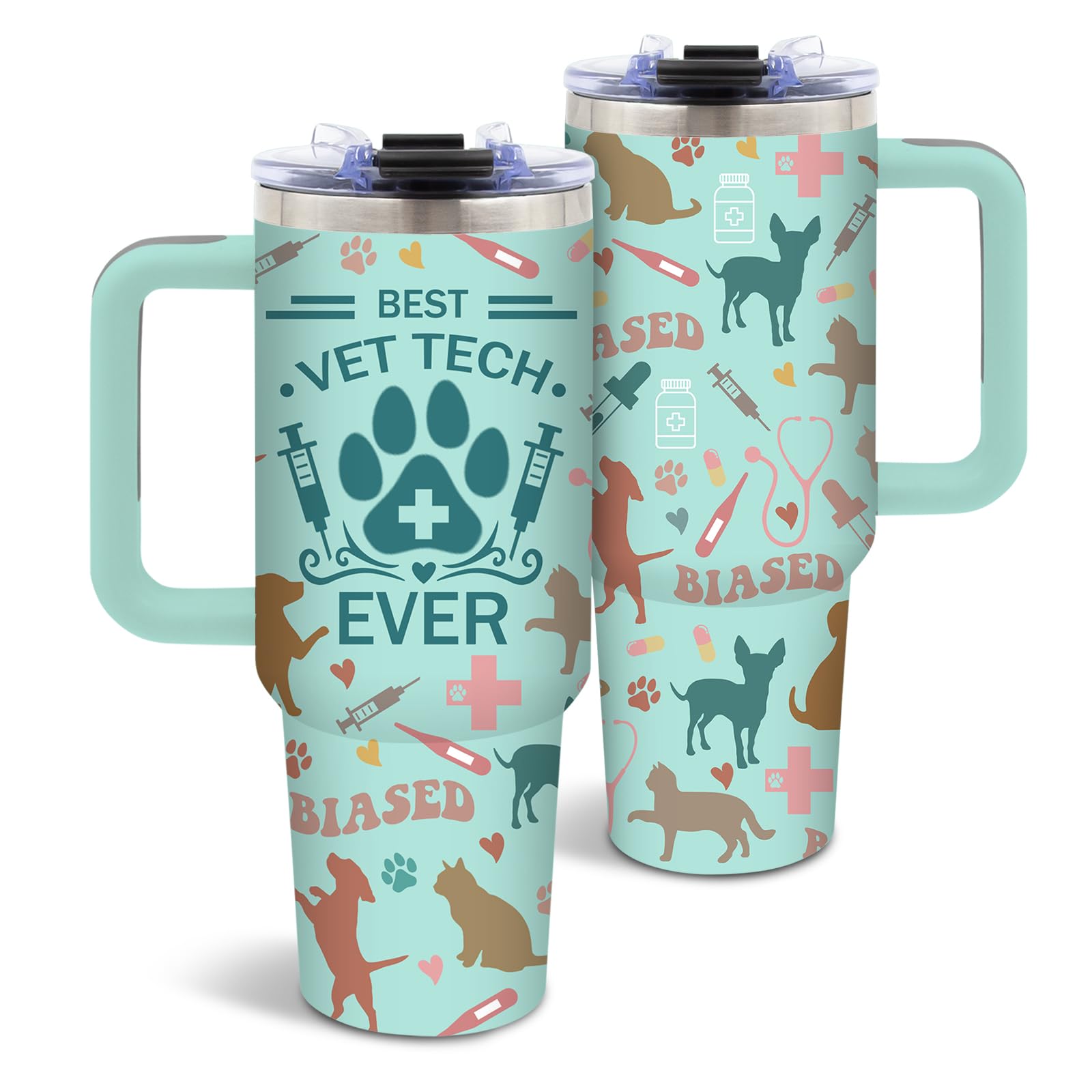 DUUV Vet Tech Tumbler Cup 40 OZ with Handle and Straw