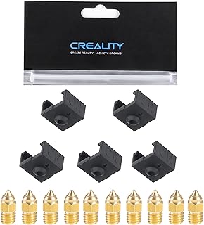 Creality Original Ender 3 V2 Neo 5pcs Silicone Sock and 10pcs 0.4mm Nozzle, Silicone Cover for Ender 3 Neo/Ender 3 V2 Neo/Ender-3 Max Neo, CR-6 SE, CR-10 Smart