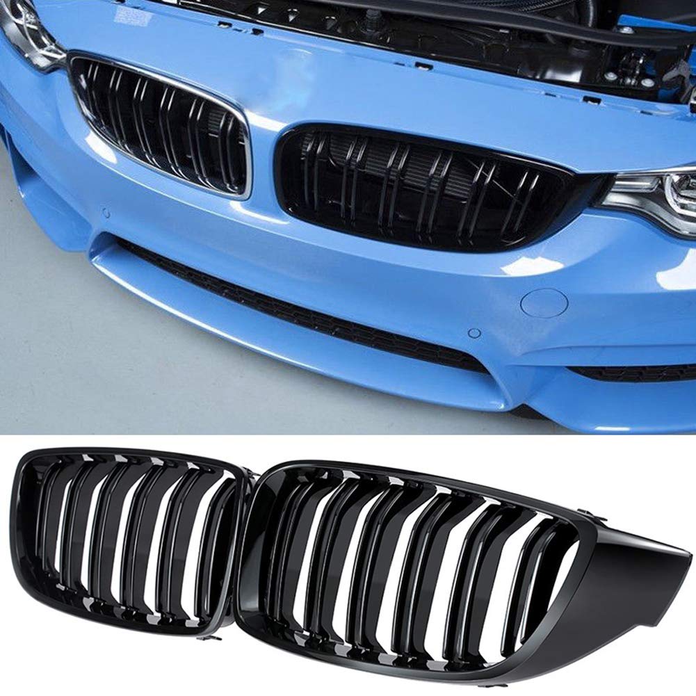 Griglie A Doppio Rene BMW F32/F33/F36/M4 - Calandra Frontale Sportiva In ABS Nero Lucido (Modelli 2014-2020)