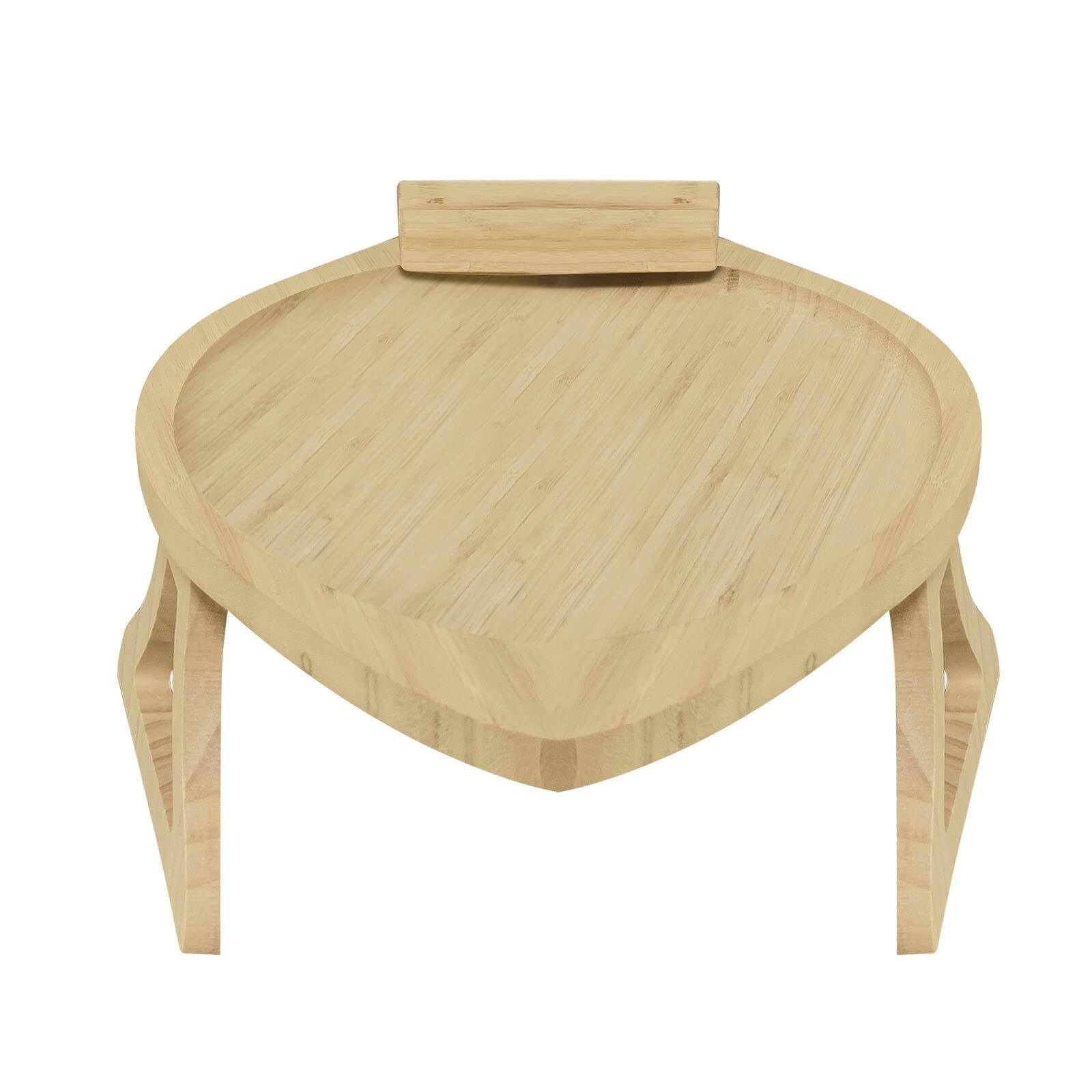 JINGYAN Breakfast Trays Wooden Snack Table Removable Cell Phone Holder Fruit Tray Portable Picnic Breakfast