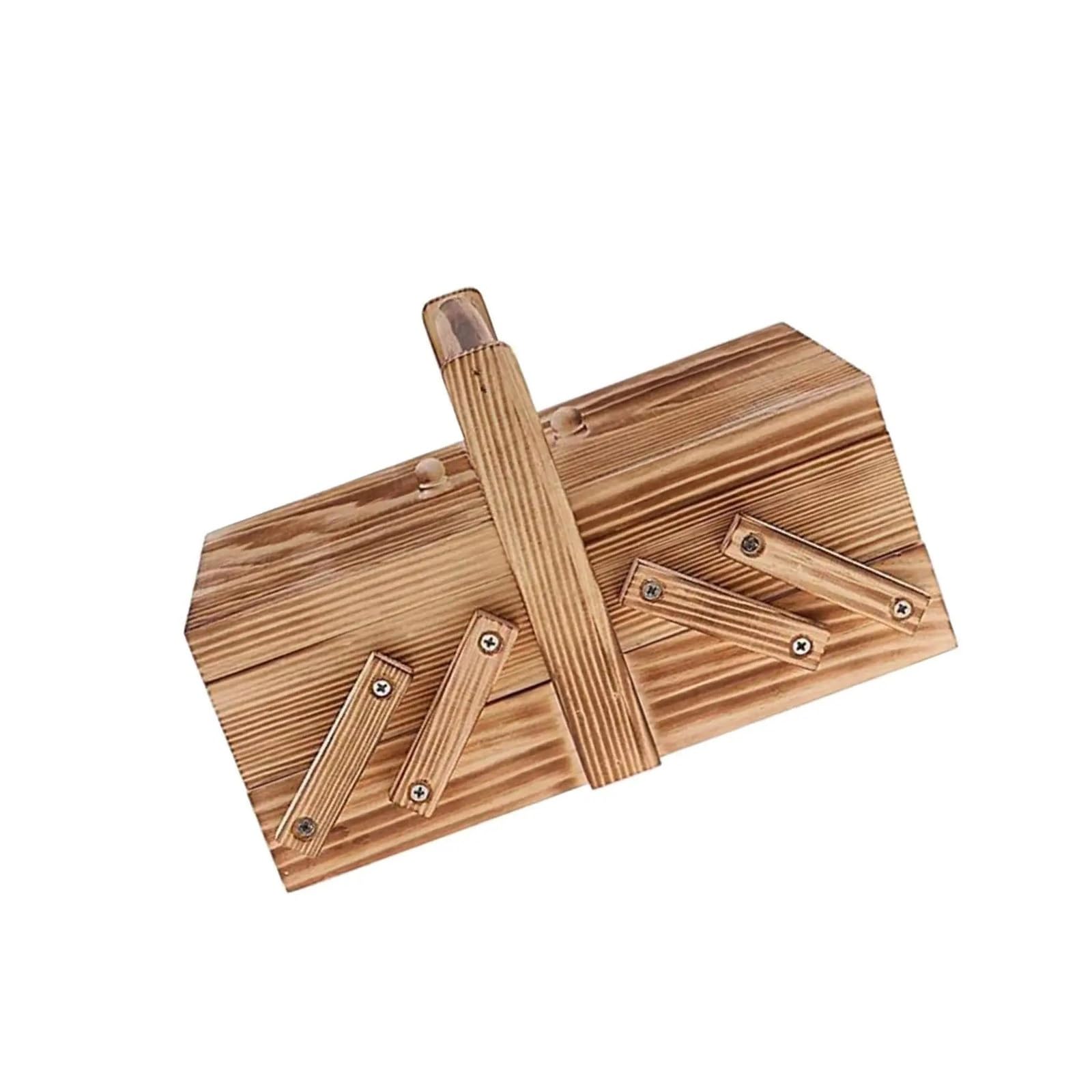 Sewing Box Baskets Foldable Needles Thread Scissors Sew Basket Jewelry Boxes for Home(Beige)