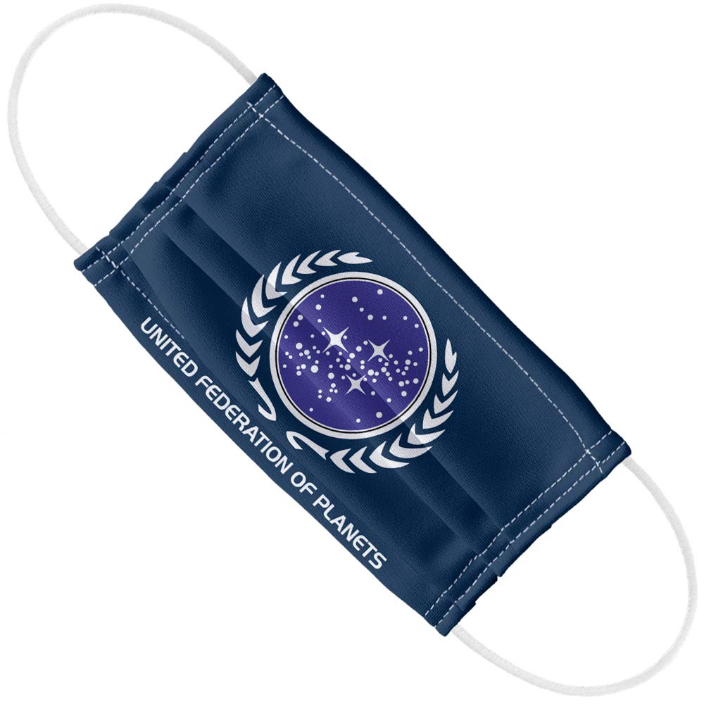 Popfunk Star Trek United Federation Logo 1-Ply Reusable Face Mask Covering with Adjustable Nose Wire, Unisex