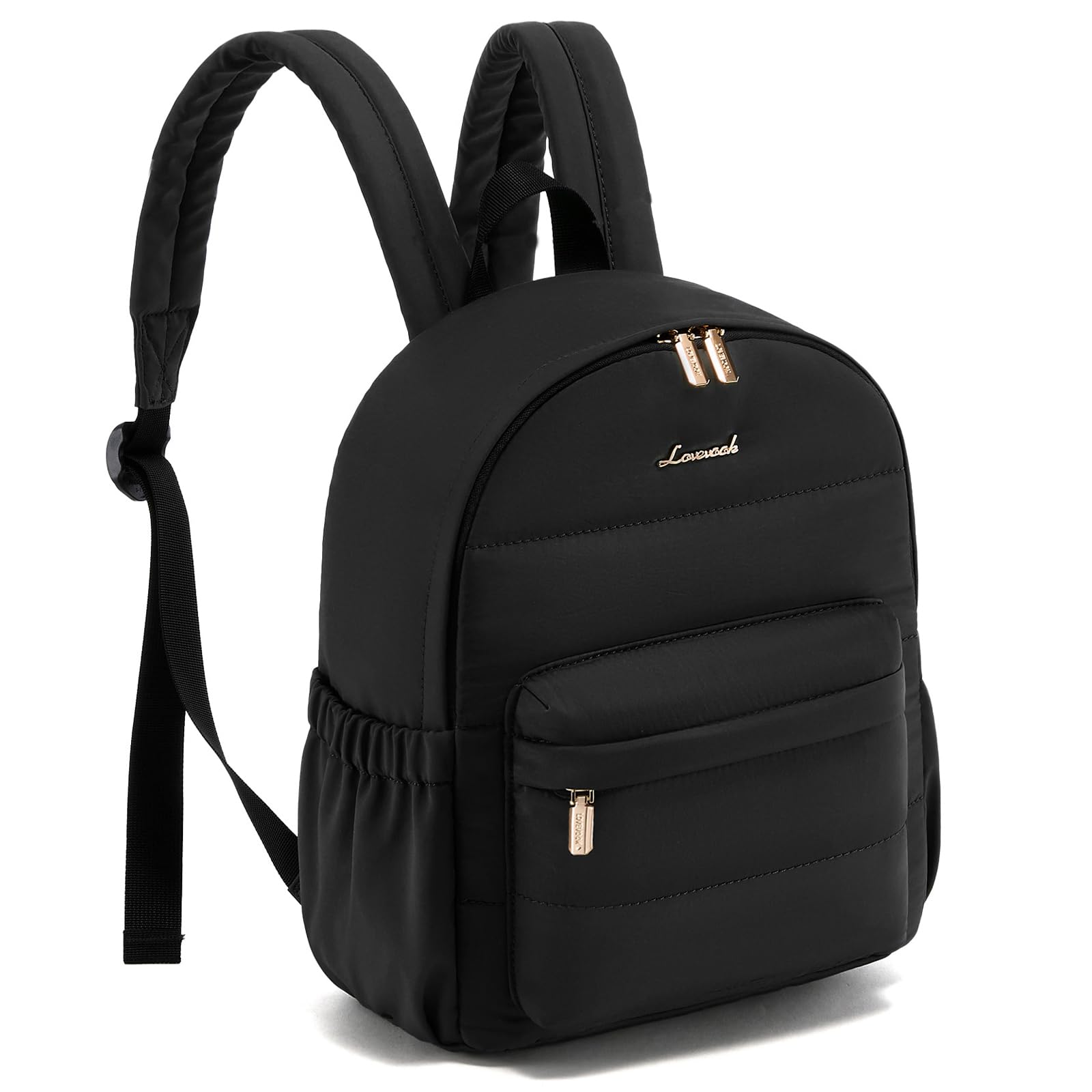 Mini Backpack Purse for Women, Small Puffer Lightweight Backpack, Casual Daily Daypack Purse for Women, back pack with Anti-theft Pocket for Travel-Black