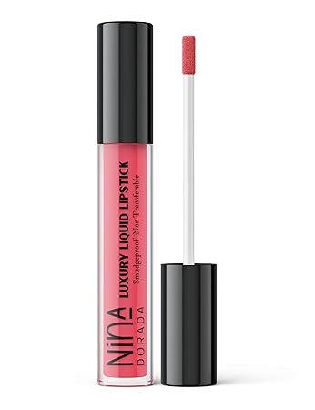 nina dorada Matte Finish Liquid Lipstick Red color 4.5ml | Lasts upto 9hrs | With Shea Butter & Jojoba Oil | Long Lasting, Waterproof & Smudgeproof | Red Moon