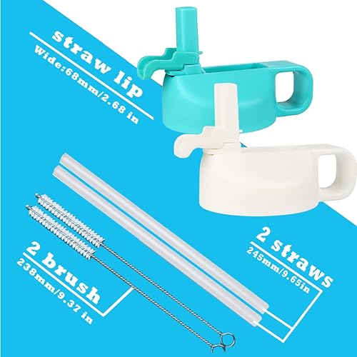 Miniatura 2 de Tapa de popote para botella de agua de boca ancha de 12, 32, 40, 64 onzas, tapas compatibles con Hydro Flask Sports Water Bottle con tapa de