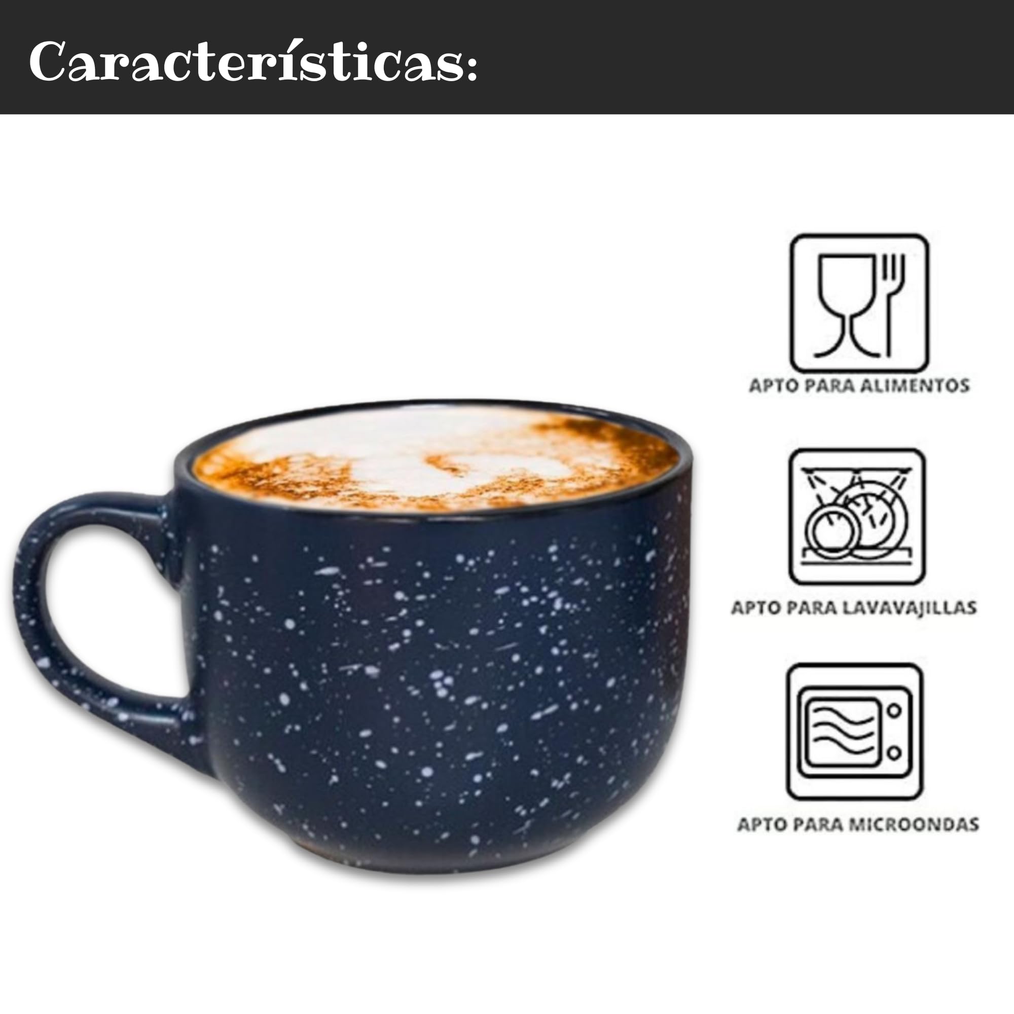 Set de 4 Tazones de Cerámica 500 ml - Diseño Moderno con Acabado en Colores Elegantes - para Café, Desayuno, Té, Sopas o Cereales - Resistentes y Apta para Microondas y Lavavajillas - No Pierden Color