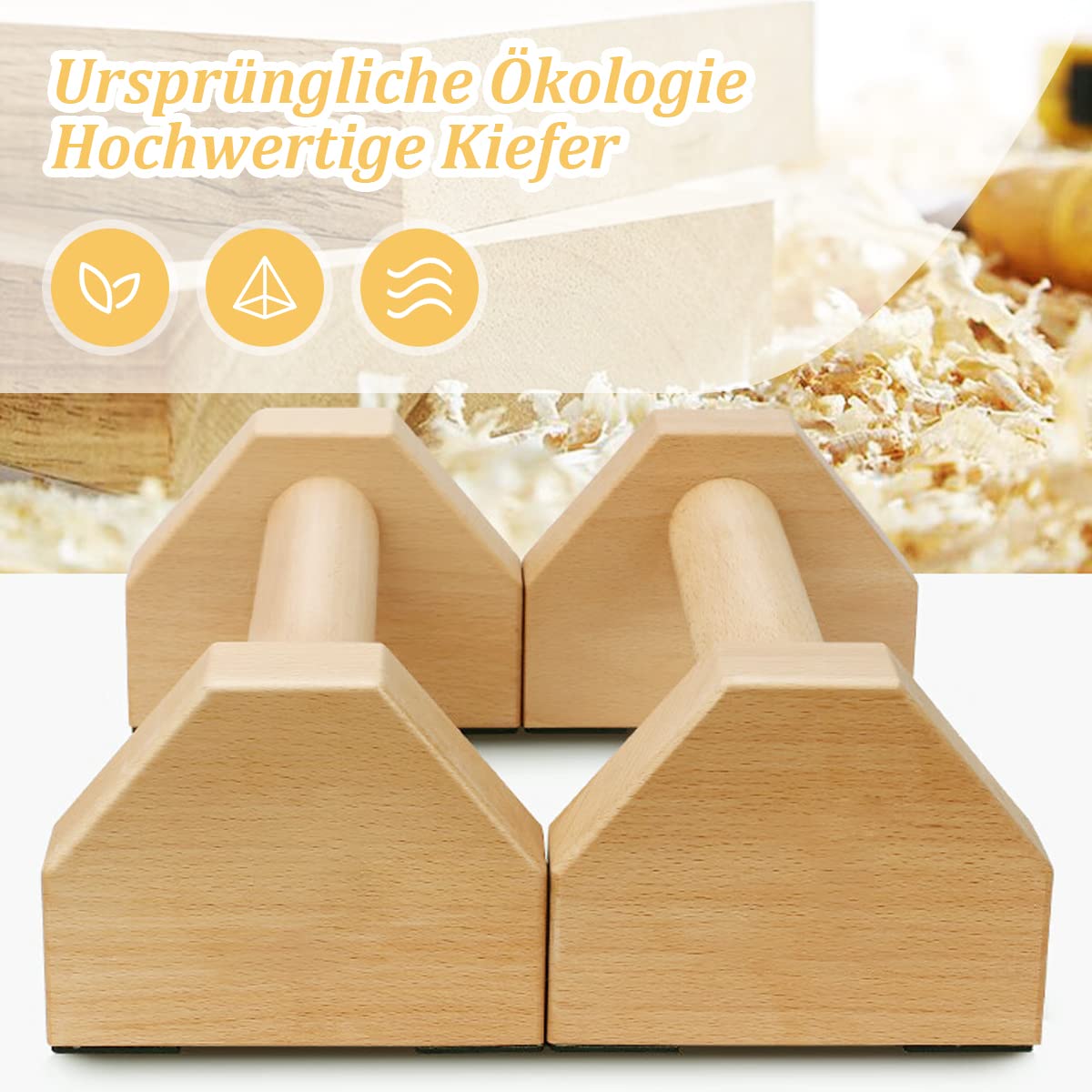Parallettes Bars, Liegestützständer für Handstände, Planche Dips, Calisthenics, Krafttraining Parallelstangen (30 x 13 x 9 cm)