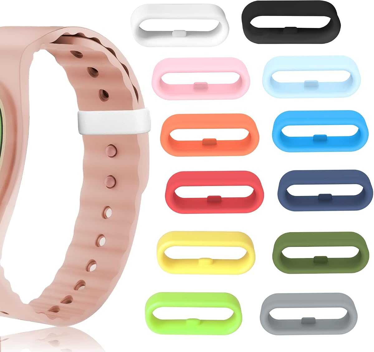 Multi-Color Silicone Band Keeper Magic Band Locks&MagicBand+ Fastener Rings | Security Loop/Holder/Clips Compatible with Fitbit Charge/Charge HR/Garmin Vivofit/Disney Magic Bands 1.0/2.0 & More