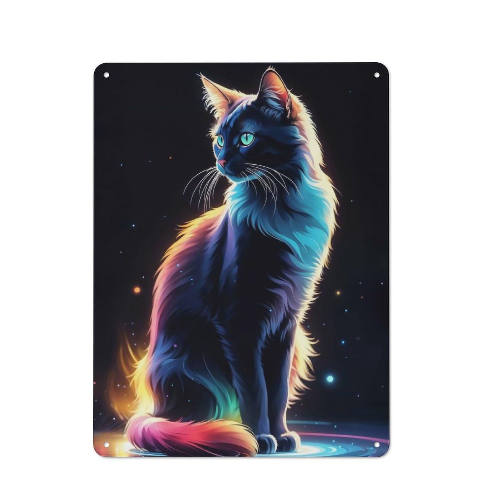 Feline Fantasia Casual Metal Wall Decor 40x30cm, Tin Sign for Greenhouse, Garden Room, Cafe Or Entryway