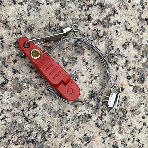 Uncedaran 3Pcs Padded Release Clips Fishing Quick Release Clips With Steel Fishing Line Downrigger Release Clips (Red) #TOP2