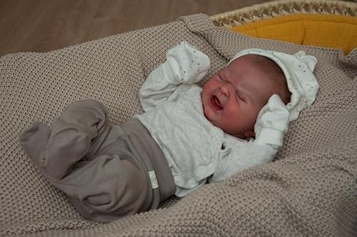 RXDOLL Muñecas de bebé Reborn llorando niño de 19 pulgadas, cuerpo suave, muñecas realistas de bebé recién nacido que se ven real, muñeca de bebé