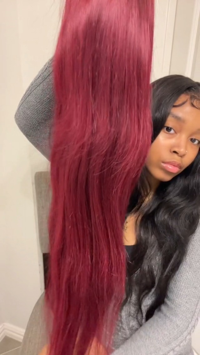 Amazon.com: UNANCY 99J Burgundy Lace Front Wigs Human Hair