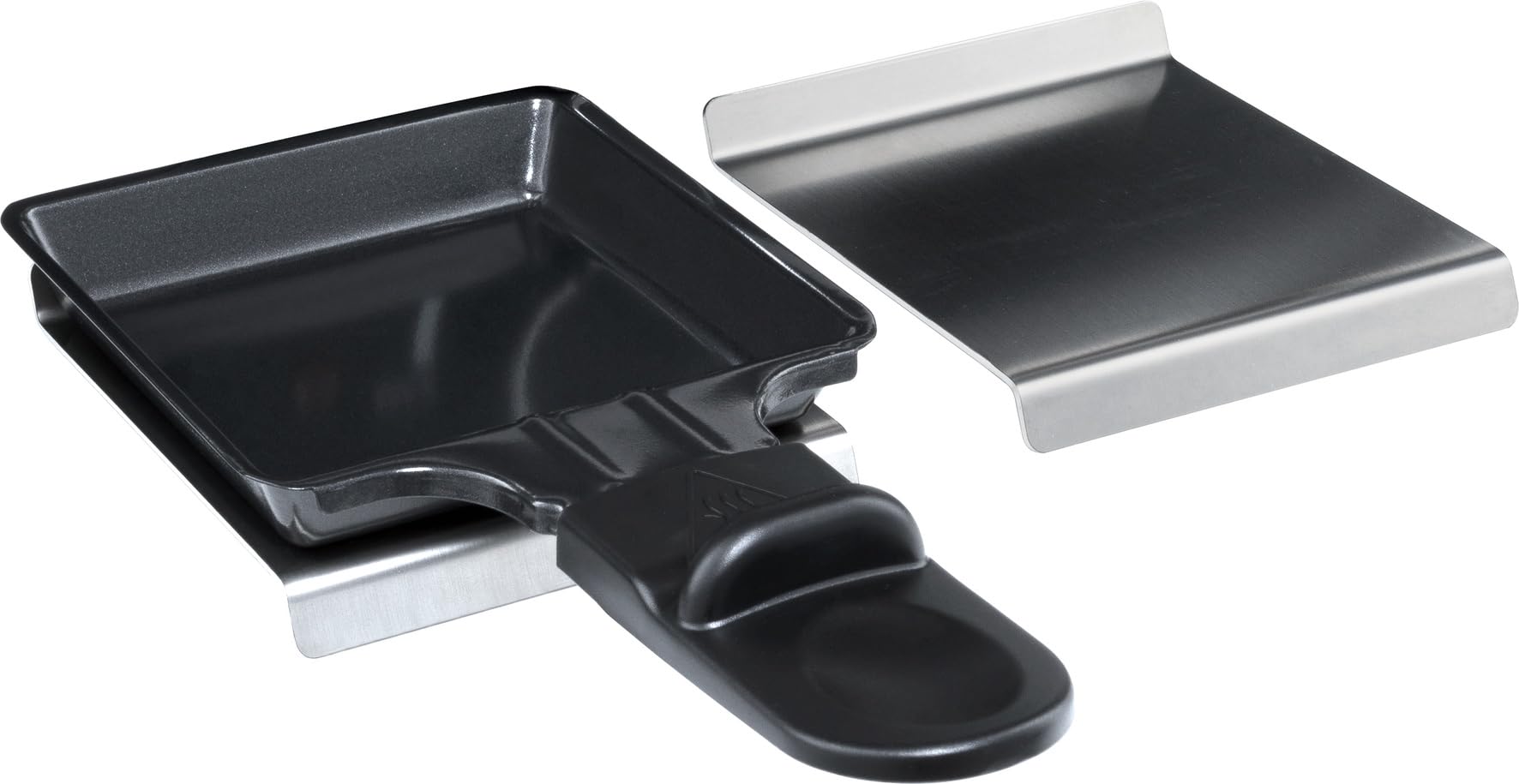 Raclette de hierro fundido Steba con una superficie para asar de 25 x 25 cm, 4 sartenes con revestimiento antiadherente para una limpieza fácil. RC 104.
