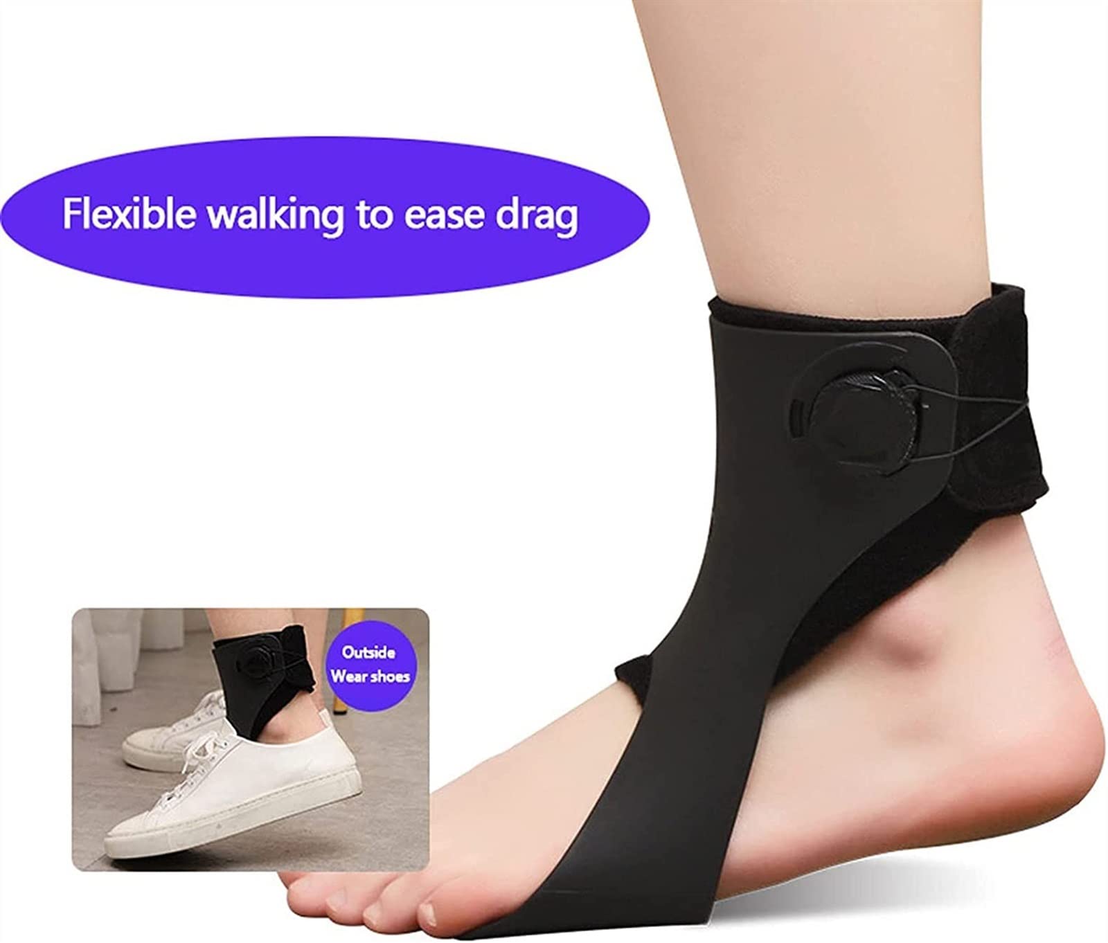 Ortesis para pie caído, Ortesis for pie caído, Tobillera, estabilizador de Tobillo, Soporte for, hemiplejia, accidente cerebrovascular, Zapatos for Caminar(Left,M)
