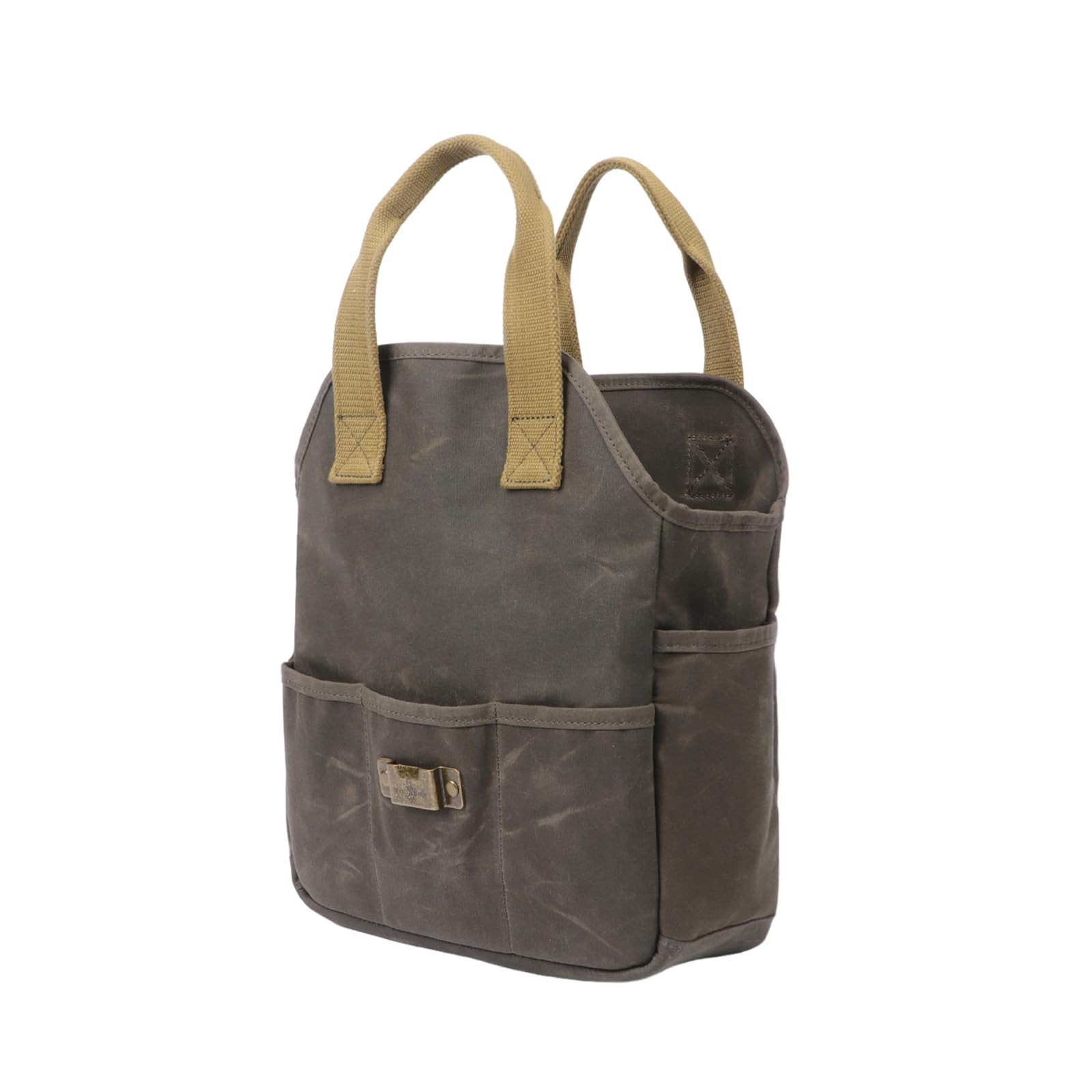 TOURBON Waxed Canvas Tool Tote Bag for Garden Tools Heavy Duty Electrician Workshop Tool Organizer Bags with Multi Pockets