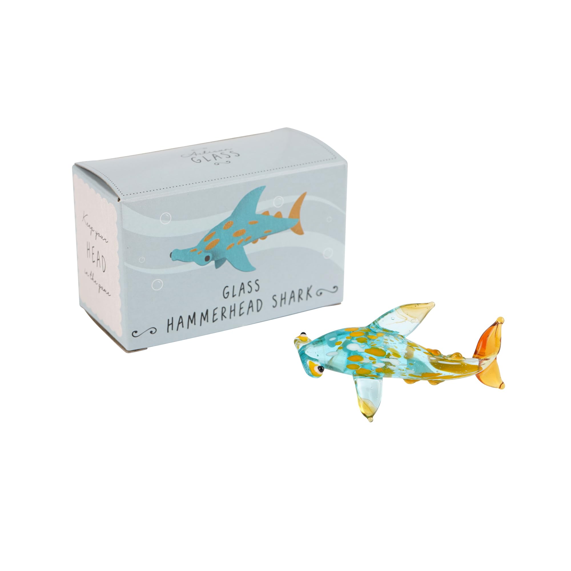 CGB Giftware | Artisan Glass Hammerhead Shark In Gift Box | Decoration | Ornament | Collectable | Home Decor | GB08956