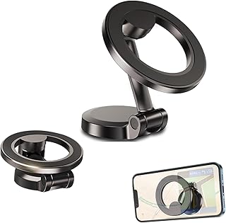 DHB tech HandsFree Magnetic Car Phone Holder,42 Strong Magnets,Folding Mobile Phone Holder,360° Rotation Phone Holder for Car, Mount Dash Phone Mount,All Mobile Phone, Tablets Series Universal