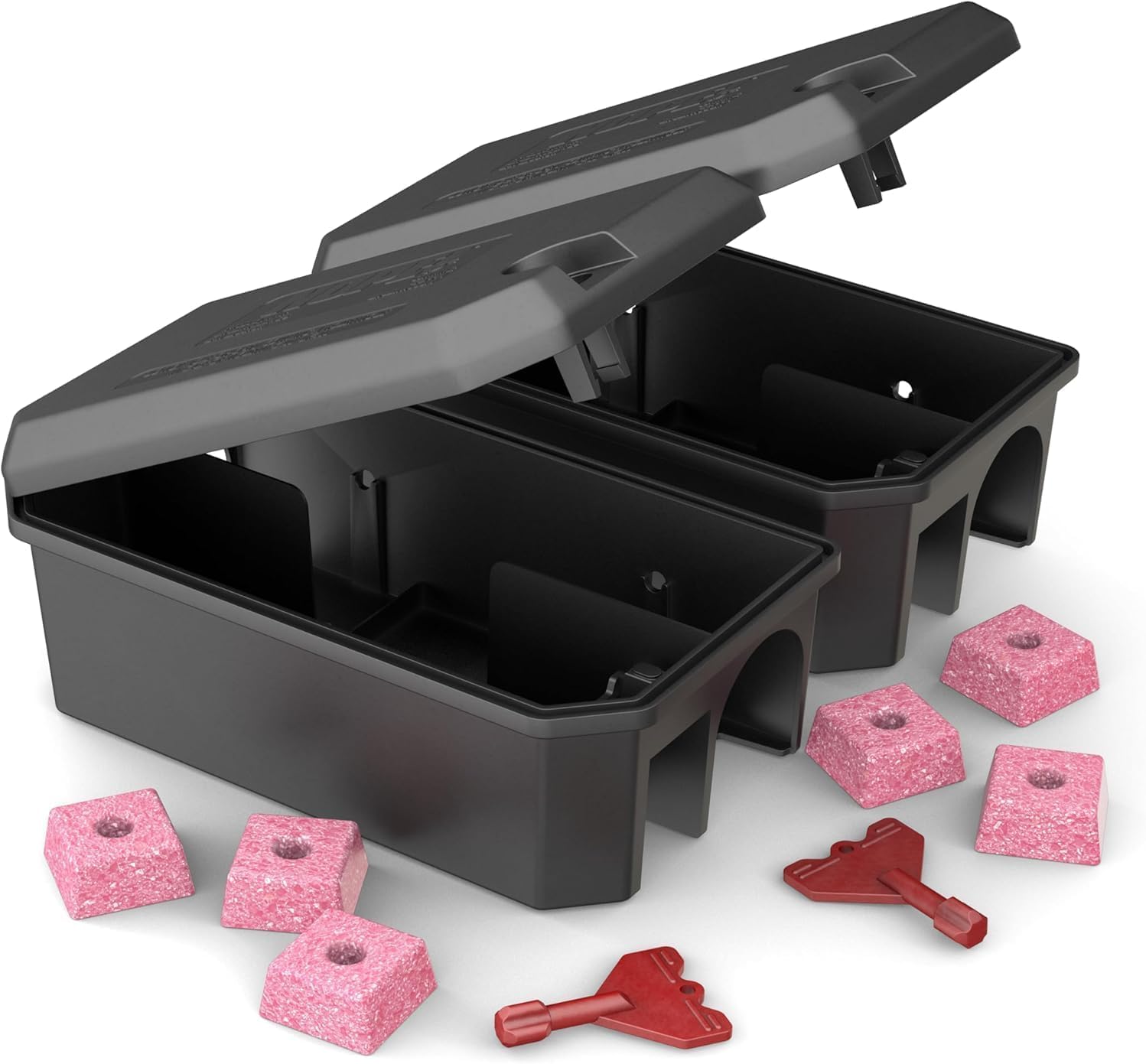 NOPE! Pre-Baited Rat Kit for Indoor/Outdoor Use (2 boxes, 6 blocks) | Ready-to-Use Brodifacoum Rodent Poison Bait Blocks with Max Strength