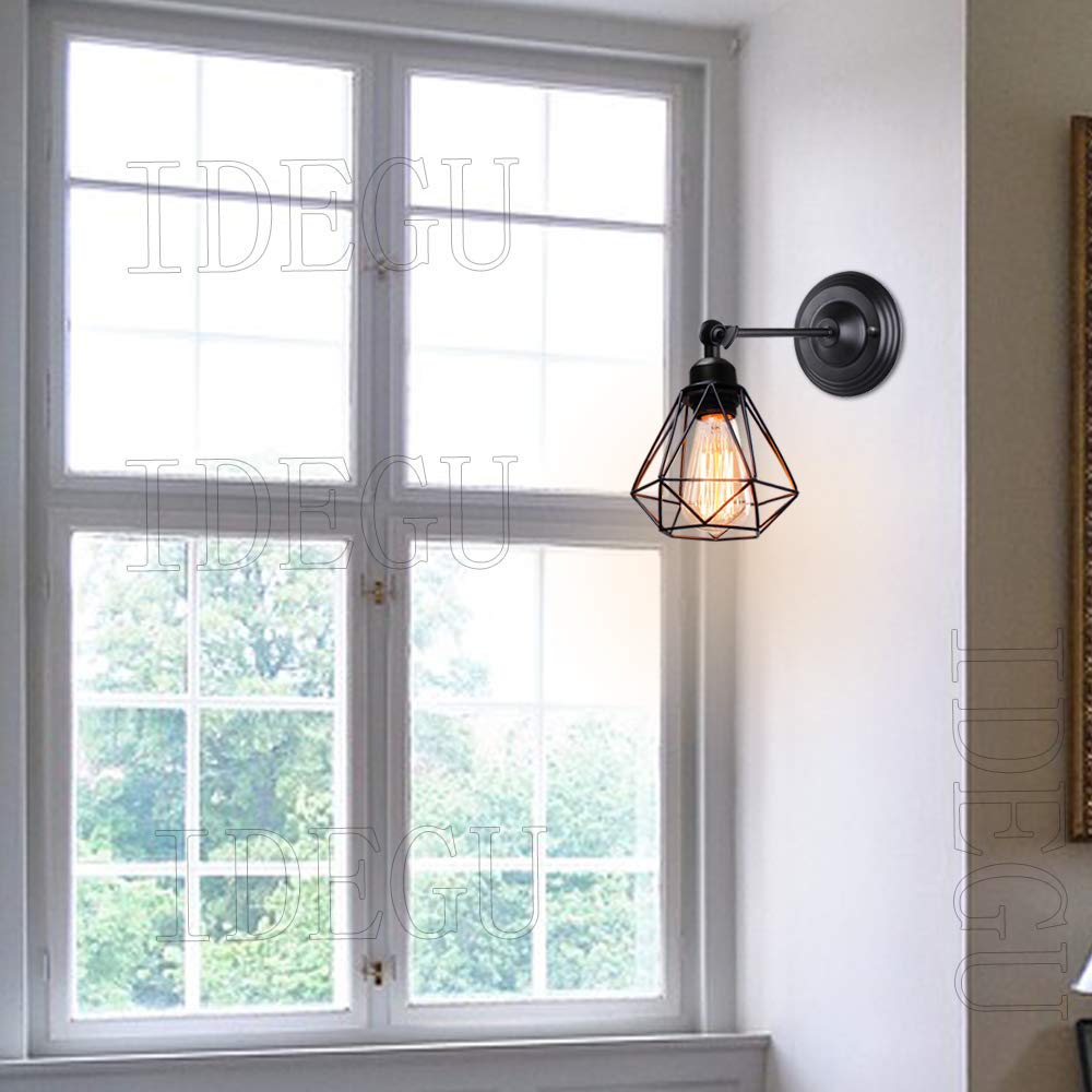 iDEGU Vintage plafondlamp, 200 mm, metalen kooi