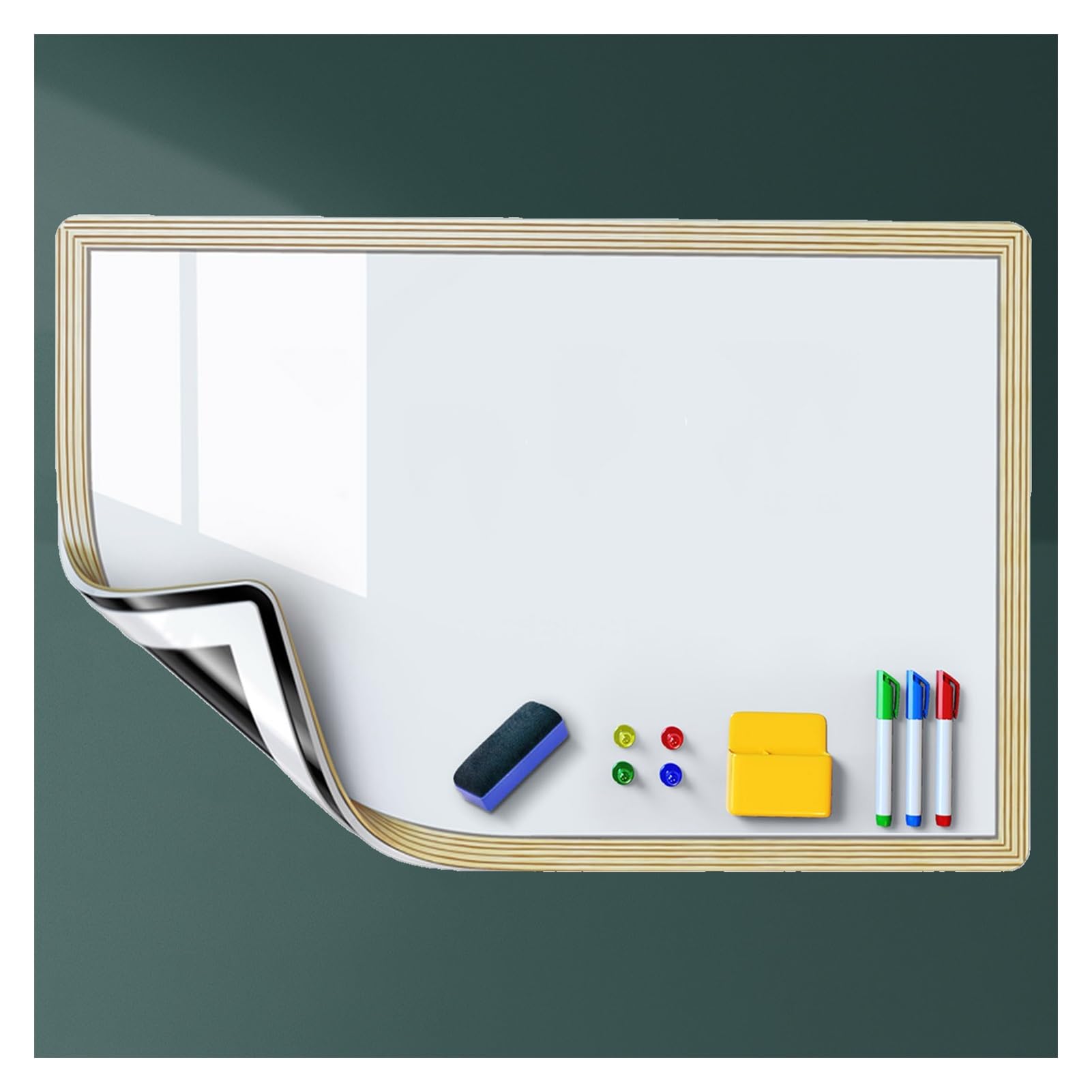 Rolka naklejek z papieru do tablic magnetycznych, Rolka papieru magnetycznego do białej tablicy, biała, różne rozmiary(White-b,19.7x23.6IN(50x60CM))
