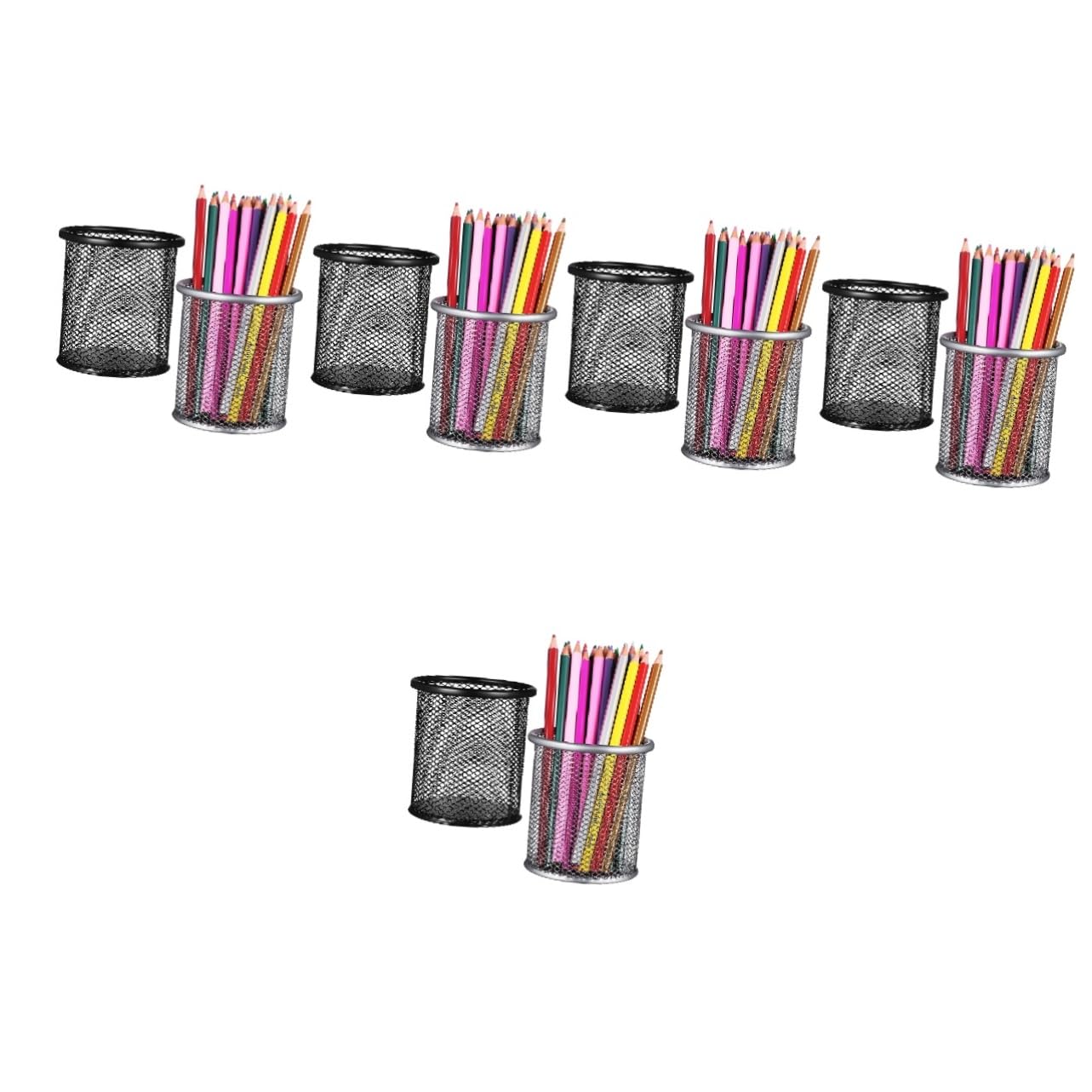 10 Pezzi porta penna Secchio per organizer da scrivania Titolare Portapenne metallo Portapenne industriale graffette ufficio portautensili tazza portapenne contenitore per penne