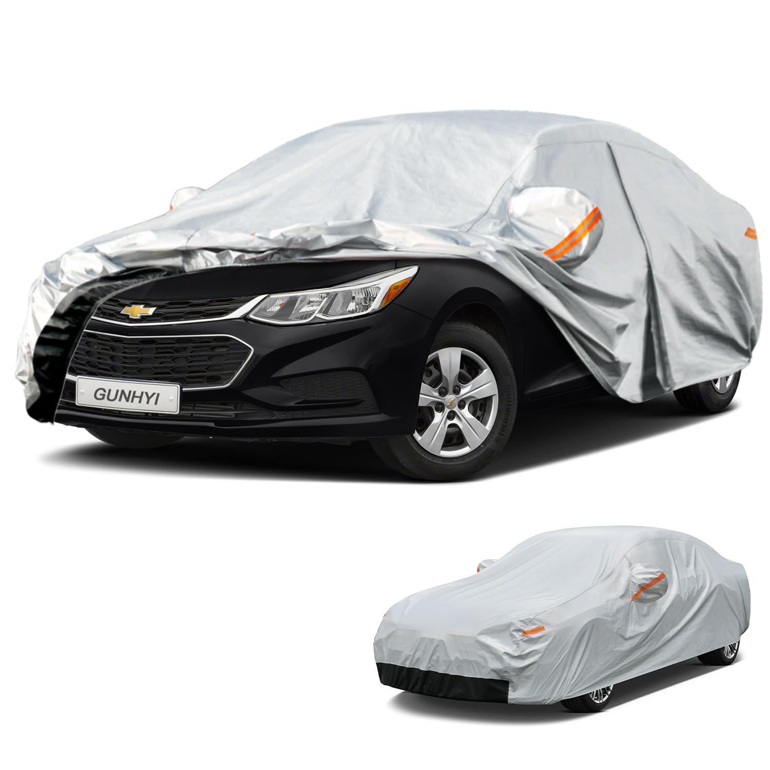 GUNHYI 6 Layer Car Cover Custom Fit Chevrolet Cruze (2009-2026) Waterproof All Weather, Heavy Duty Outdoor Snow Sun Rain Uv Protection (Ships from US Warehouse, Delivery 3-8 Days)