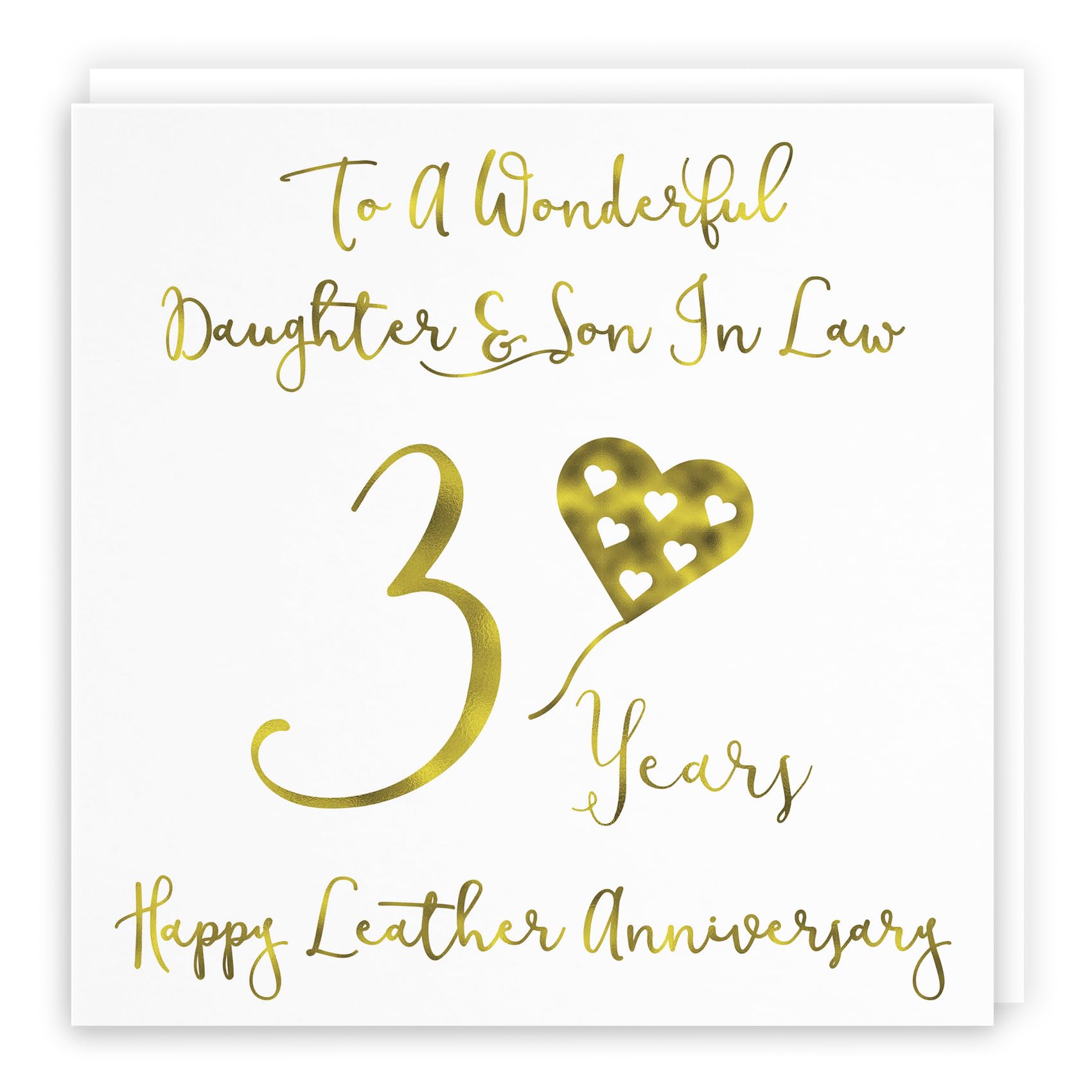 Hunts England, Daughter And Son In Law 3rd Anniversary Card, To A Wonderful Daughter & Son In Law, 3 Years