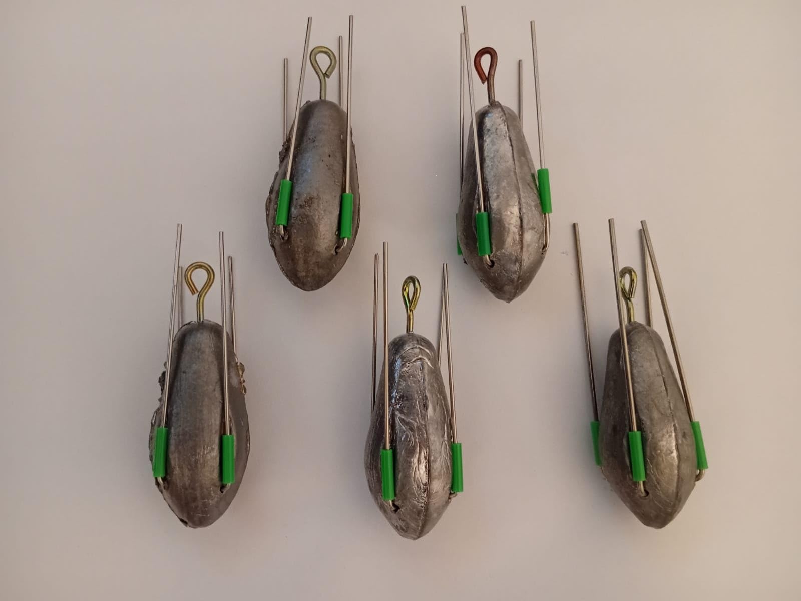 Sea Fishing Dumpy Gripper Weights with Short Tail, 5 Pack Breakout Sinkers, 4oz to 9oz (7oz - 5pcs)